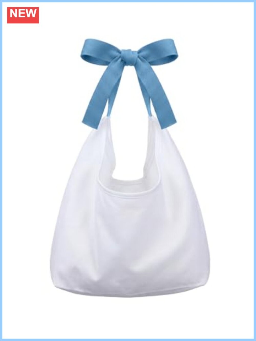Canvas Tote Bag with Adjustable DIY Bow Strap Large Shoulder Bag